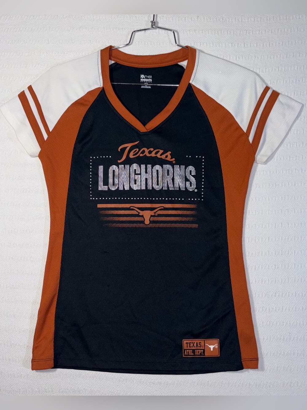 University of Texas UT Longhorns Women’s S Jersey Sequin Top College Football